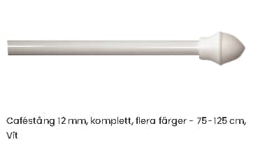 Caféstång 75-125 cm ø 12 mm Vit