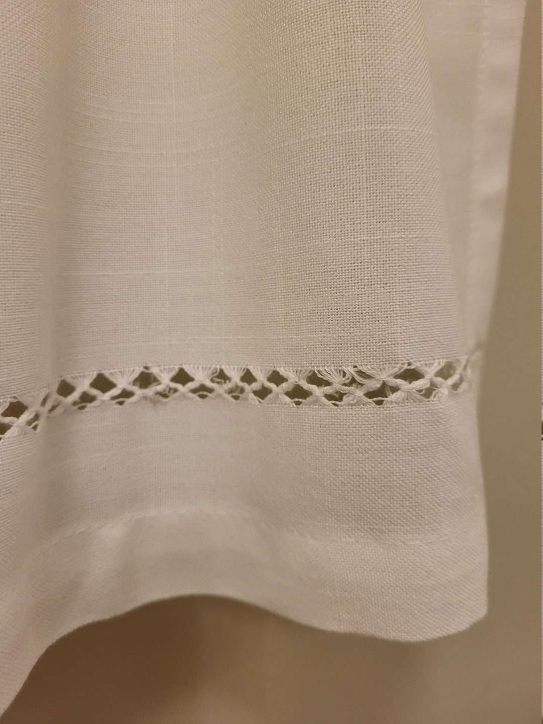 Gardinkappa Hemstitch 50 cm, vit oklar