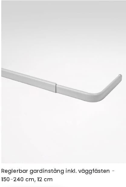 Gardinskena 150-240 cm 12 cm Vit
