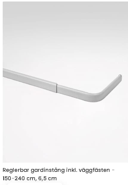 Gardinstångset 150-240 cm 6,5 cm Vit