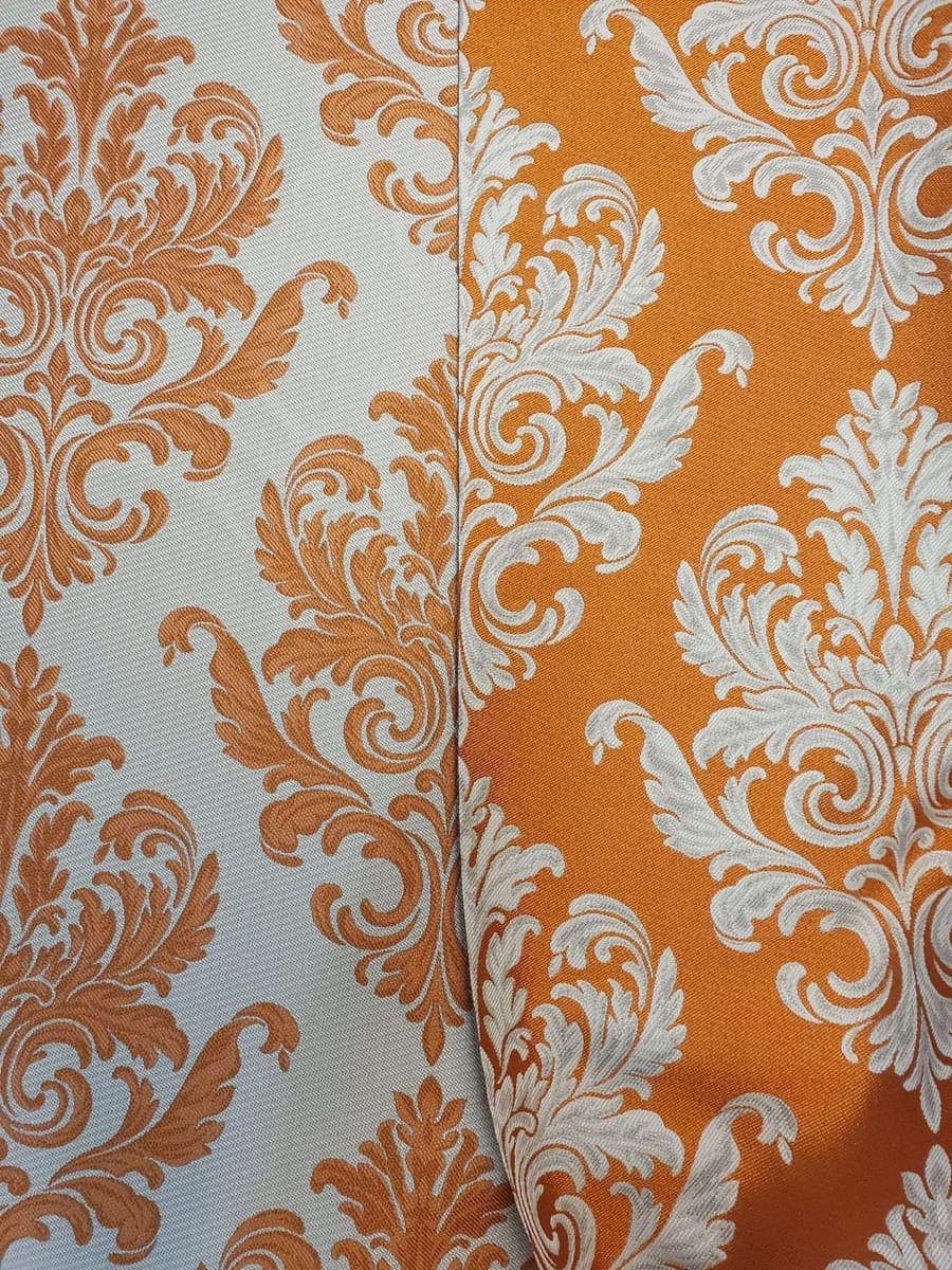 Tyg Jaquard orange