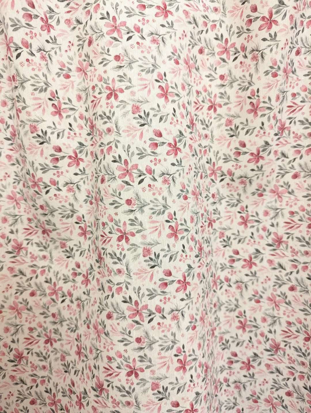 Gardinkappa Småblom Rosa
